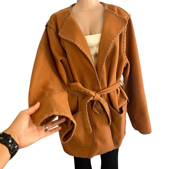 Draper James Blanket Stitch Jacket Brown - Picture 5 of 12